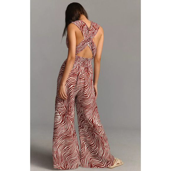 Faithfull Plunge V-Neck Wide-Leg Jumpsuit - New XL - Picture 3 of 5